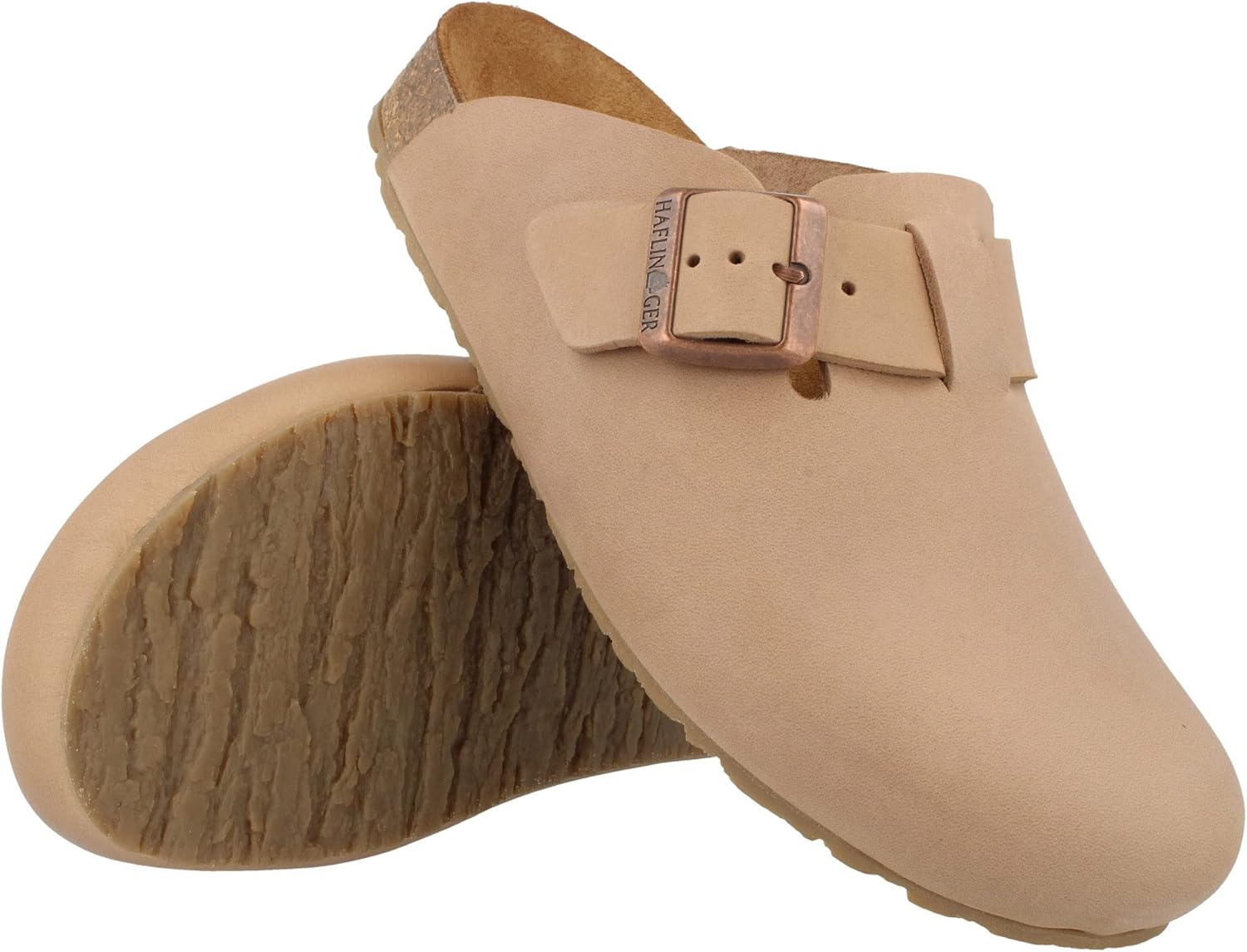 HAFLINGER Porto Elegant Leather Clog with Rubber Sole and Cork Latex Footbed Slipper Unisex - Image 4