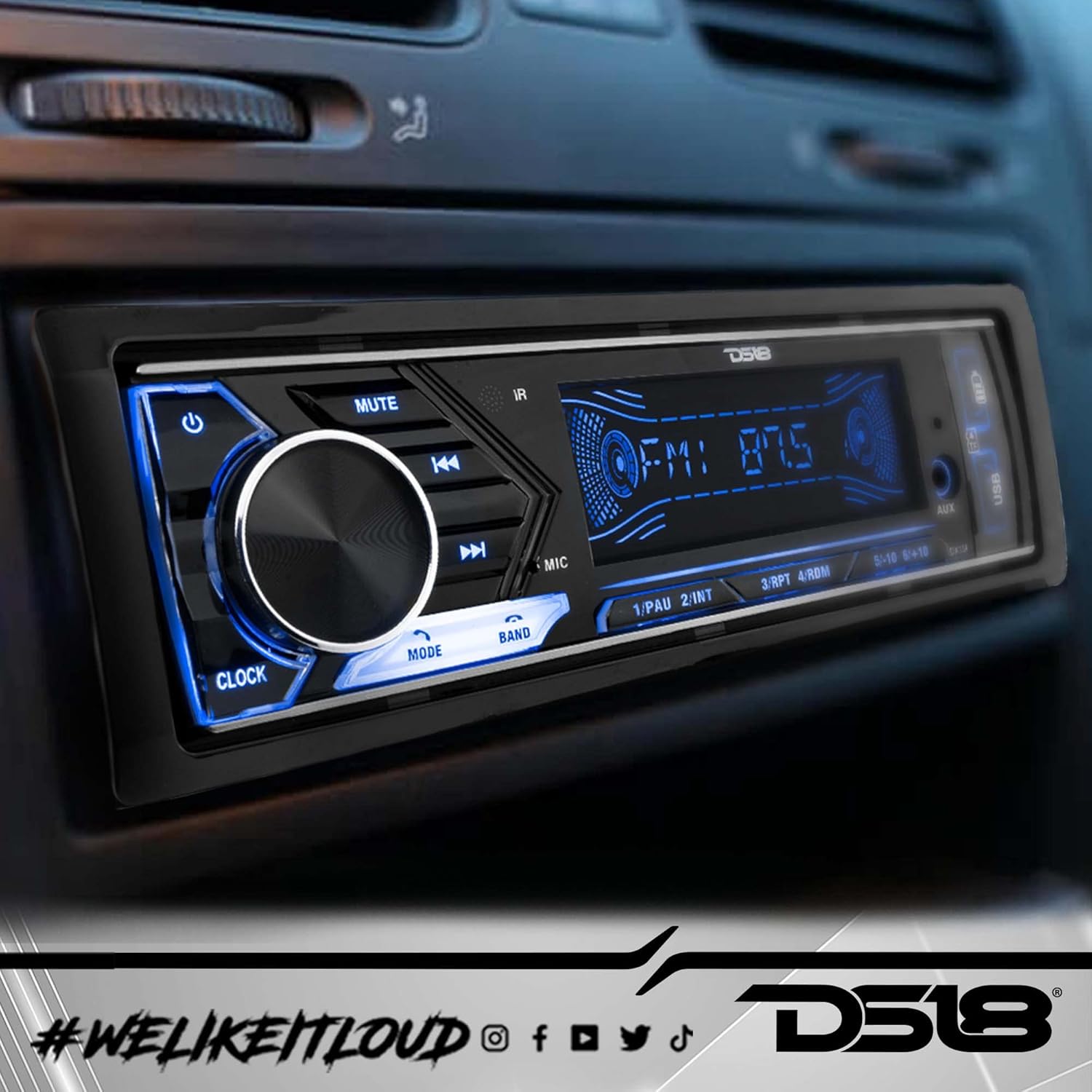 DS18 SDX1M Multimedia Car Stereo Built in Bluetooth 7 Volt Preouts- Single Din Mechless Digital Media Receiver Dual USB SD AUX Input AM FM Car Radio Remote Quick Charge Hands Free : Electronics