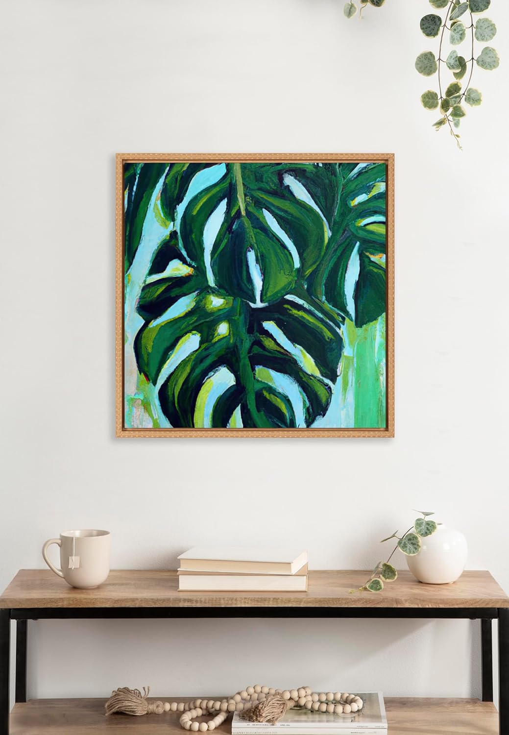 Kate and Laurel Sylvie Blank Framed Canvas Wall Art, 22x22 Natural Beaded, Vintage Modern Empty Canvas for Paint-Your-Own Art, Ready to Paint Premium Canvas Already Framed