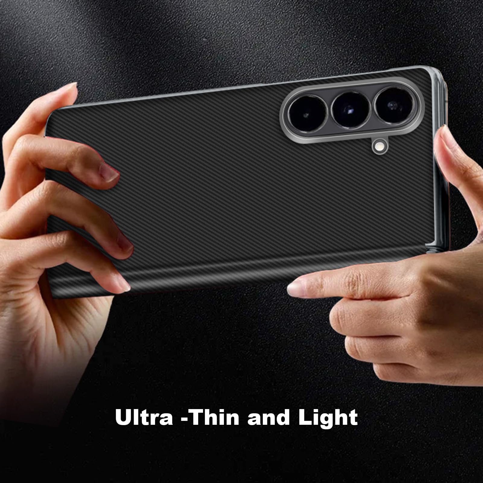 Funda De Cuero For Samsung Galaxy Z Fold 8 Ultra, Cubierta De Protección De Bisagra con Textura De Fibra De Carbono, Forro De Fibra Antihuellas, Carcasa Interna Resistente A Los Arañazos