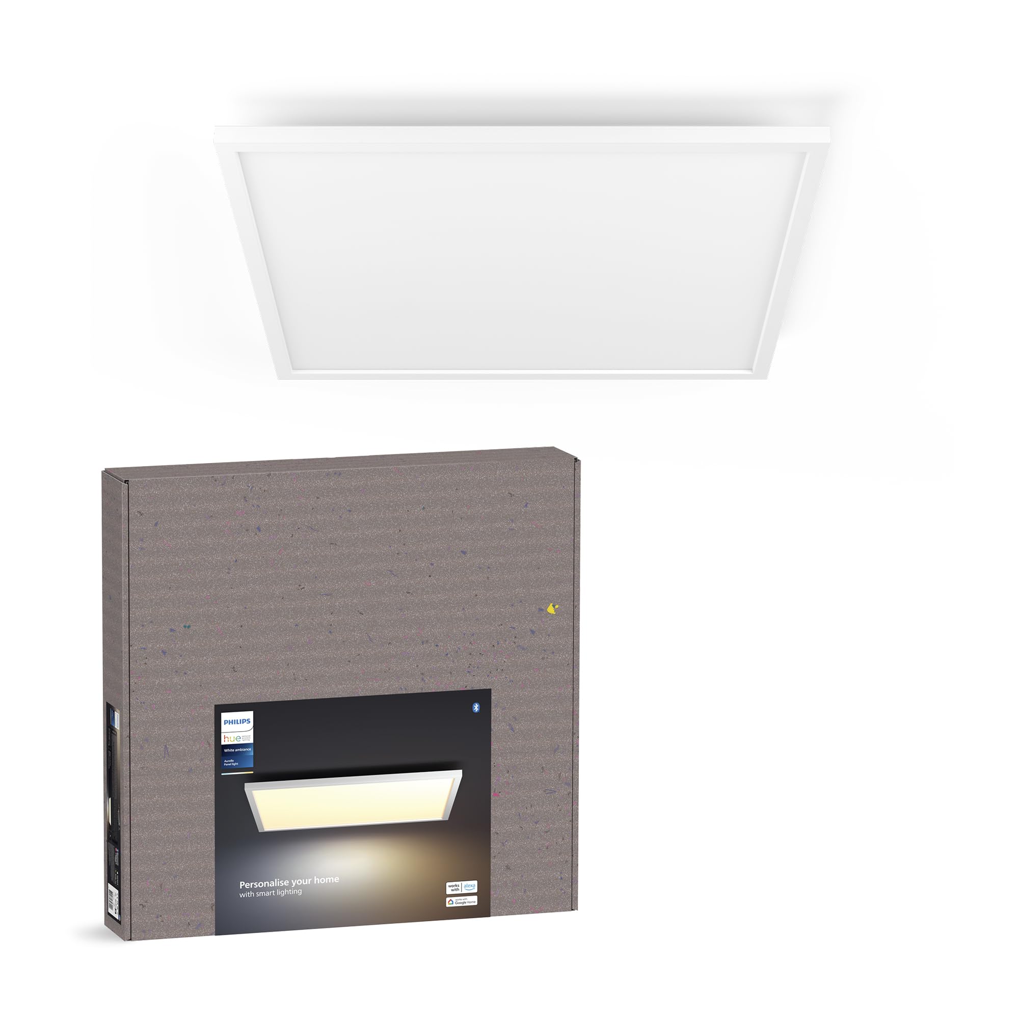 Philips Hue Philips Hue White Ambiance Aurelle Smart LED Panel Light Inc. Dimmer Switch [60x60cm - White] for Indoor Home Smart Lighting, Wall, Ceiling, Bedroom, Livingroom, New Generation