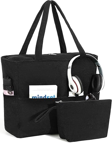 Miniatura 1 de LOIDOU Bolsa de playa grande impermeable a prueba de arena con cremallera y bolsillos húmedos, bolsa de hombro para profesores de viaje