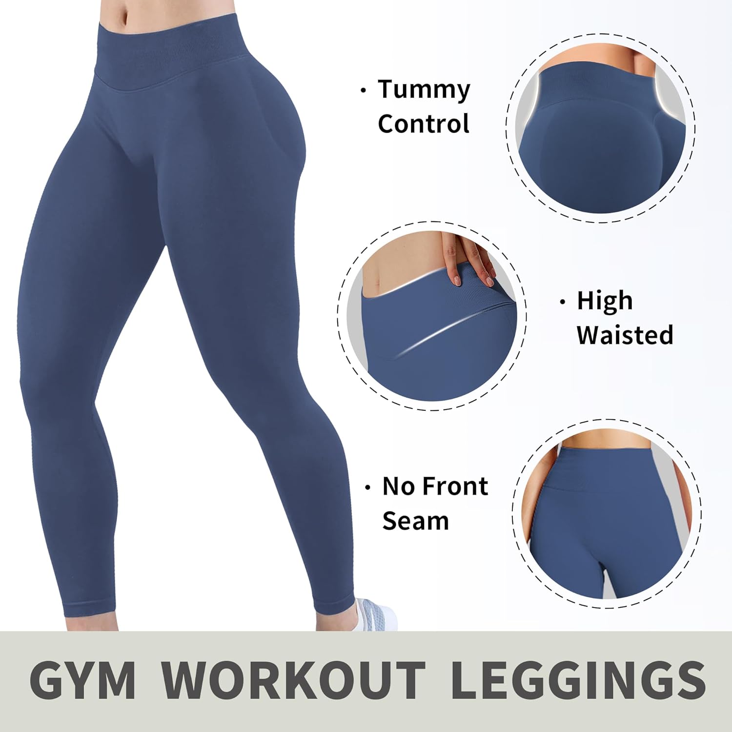 Butt Lifting Gym Workout Leggings for Women Tummy Control High Waisted Scrunch Butt Seamless Impact Sports Yoga Pants - Image 3
