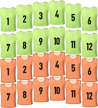 24 Pack Nylon Mesh Soccer Scrimmage Team Practice Vests Pinnies Basketball Jerseys Train Vest Adult Sport Football