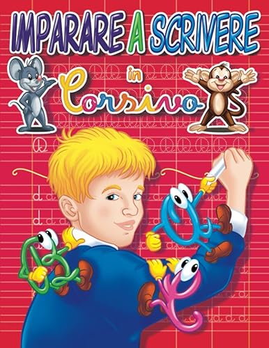 Imparare a scrivere in corsivo: libro per bambini dai 6 anni, ricalcare lettere, quaderno di calligrafia, giochi e pratica di scrittura elementare metodo montessori