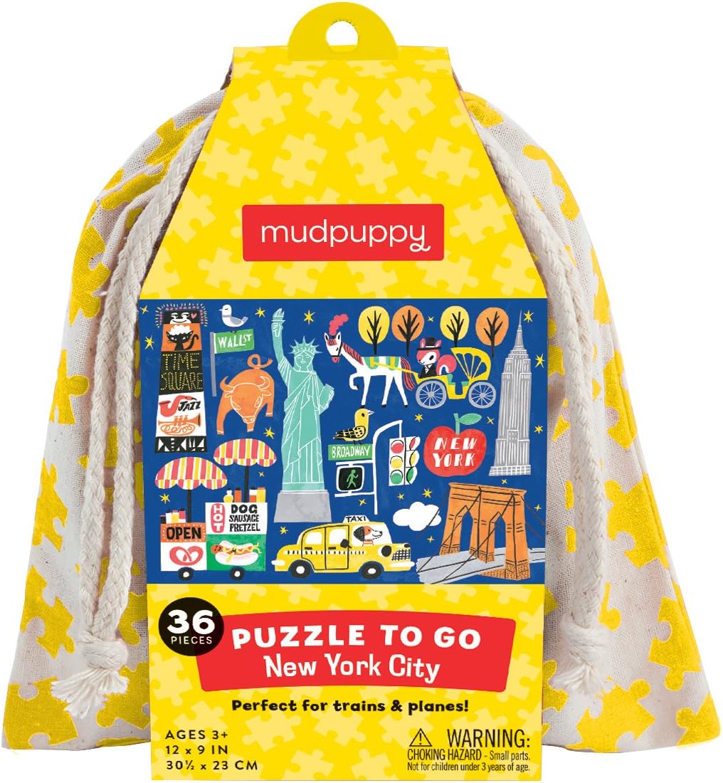 Mudpuppy San Francisco to Go Puzzle, 36 Pieces, Ages 3+, Colorful San Francisco Artwork, Travel-Friendly Bag, Made with Safe, Non-Toxic Materials