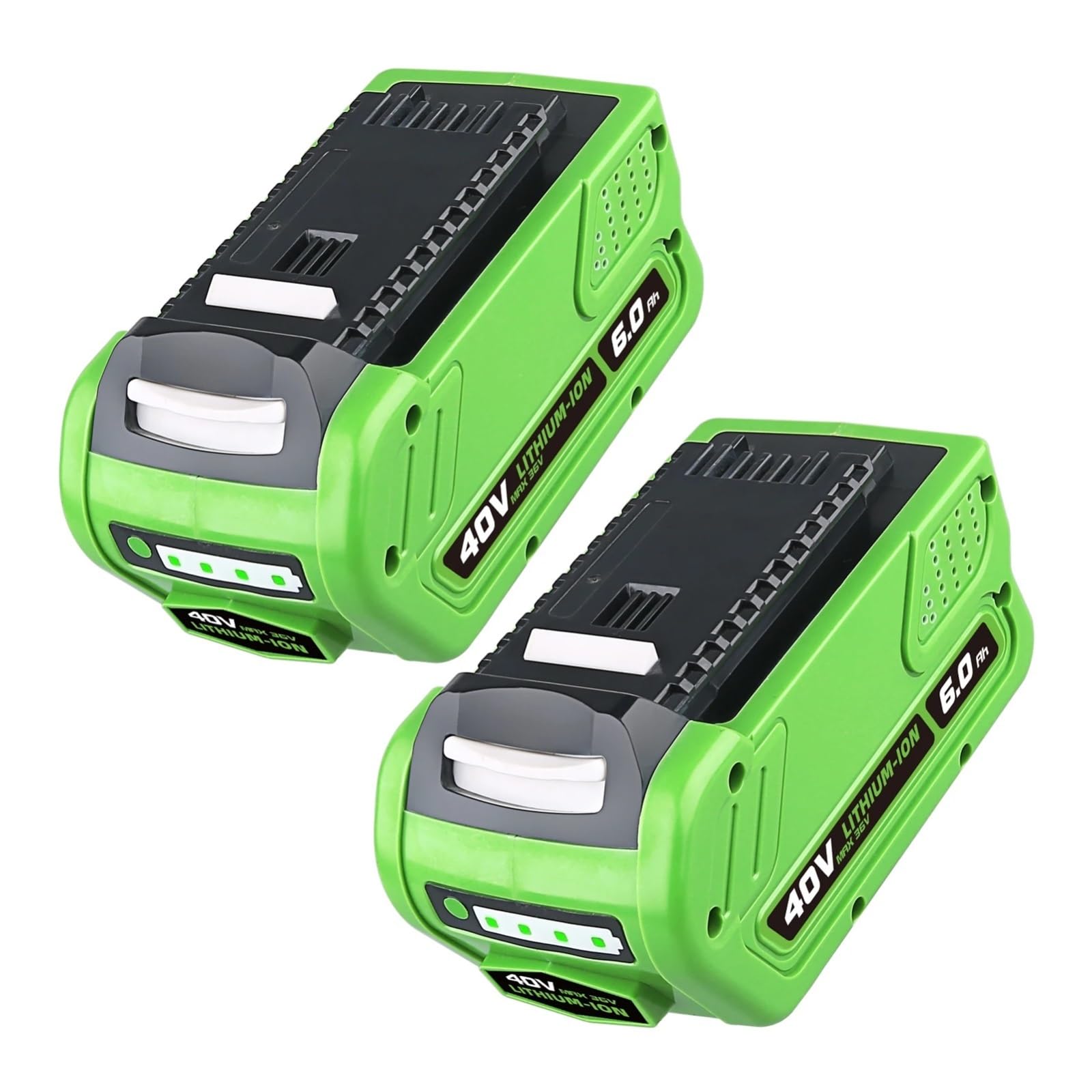 Batería Recargable for Herramientas eléctricas, batería de Repuesto de 40 V, 6 Ah y 8 Ah, Compatible con Greenworks 29472, 29462, 29252, 20202 y 22262(2PC)