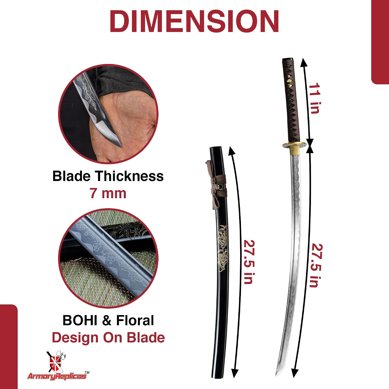 Armory Replicas™ - Premium Hand-Forged Samurai Katana Collection - 1045 High Carbon Steel Blades - Full Tang Design - Traditional Japanese Style with Ornate Fittings