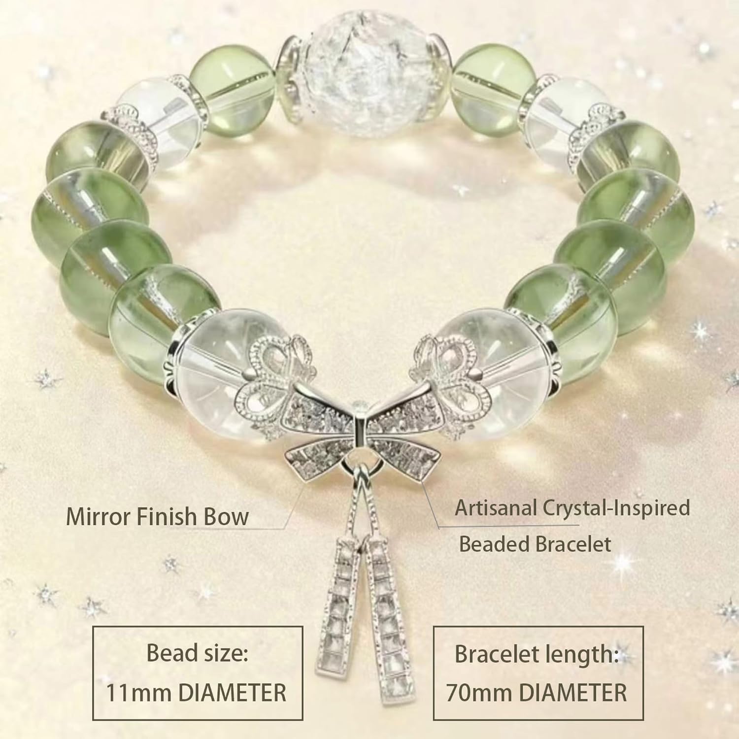 Beaded Bracelets for Women, Healing Handmade Gemstone Crystal Bracelet,Nature's Beauty Spiritual Essence Boho Bracelets,Jewelry Birthday Gifts Elastic Stretch Bracelet,Money Bracelets - Image 6