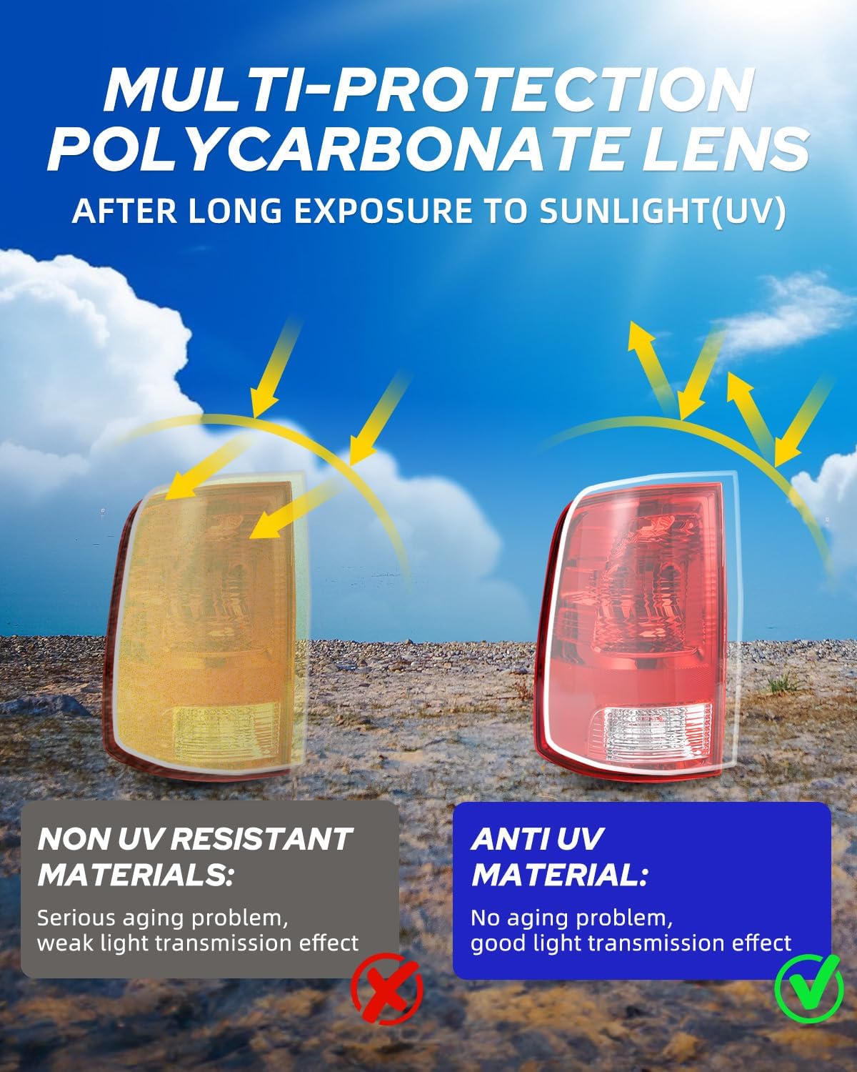 AUTOONE 2026 Upgraded For Dodge RAM Tail Lights Assembly, Tail Lamp Assembly Fit for 2009-2018 Dodge RAM Pickup Rear Factory OEM Driver & Passenger Side, Without Bulbs