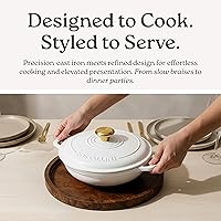 Vista 4 de Cacerola esmaltada de hierro fundido Signature de ROSSALLINI, olla de servir antiadherente con tapa de ajuste hermético para asado, horneado