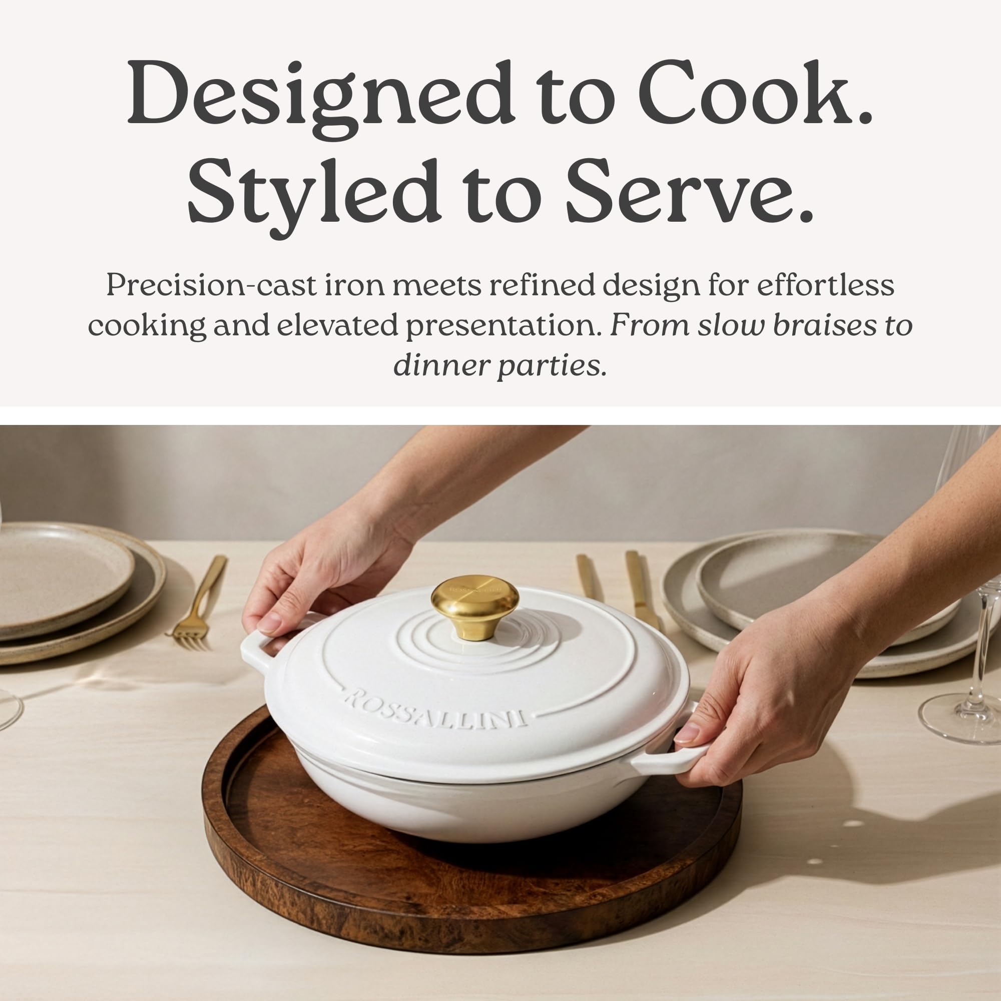 Rossallini Enameled Cast Iron Braiser Pan - 1.5 Qt -4 Rossallini Enameled Cast Iron Braiser Pan - 1.5 Qt -4