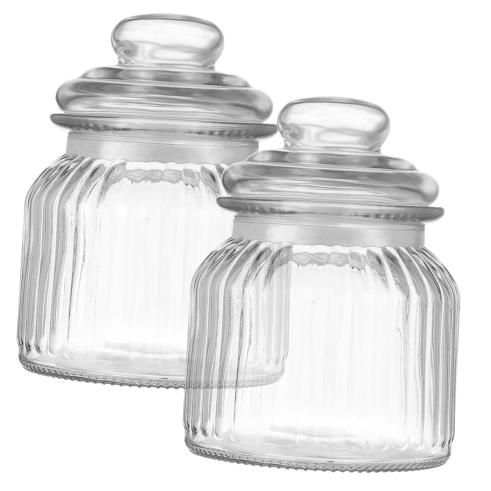 IMIKEYA Glasvorratsgläser Luftdichte Aufbewahrungsgläser mit Deckel 650ml 2 Stück aus Glas Spülmaschinenfest für Kekse und Trockenfrüchte für Party und Weihnachten