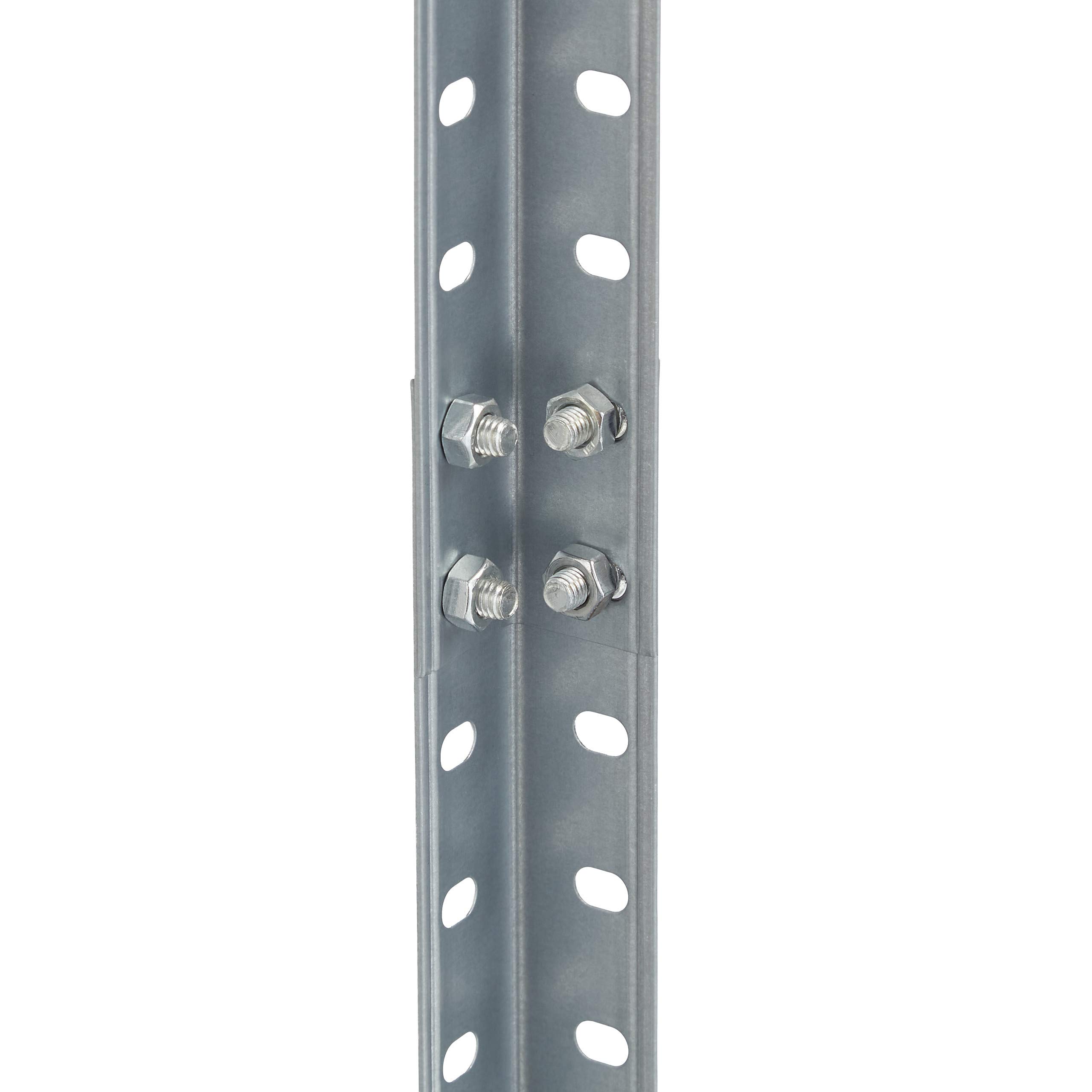 Relaxdays Set de 2 Estanterías Metal Galvanizado, 145x75,5x30 cm, 4 Baldas, hasta 160kg, Montaje Pernos, Acero, Sótano, Plateado