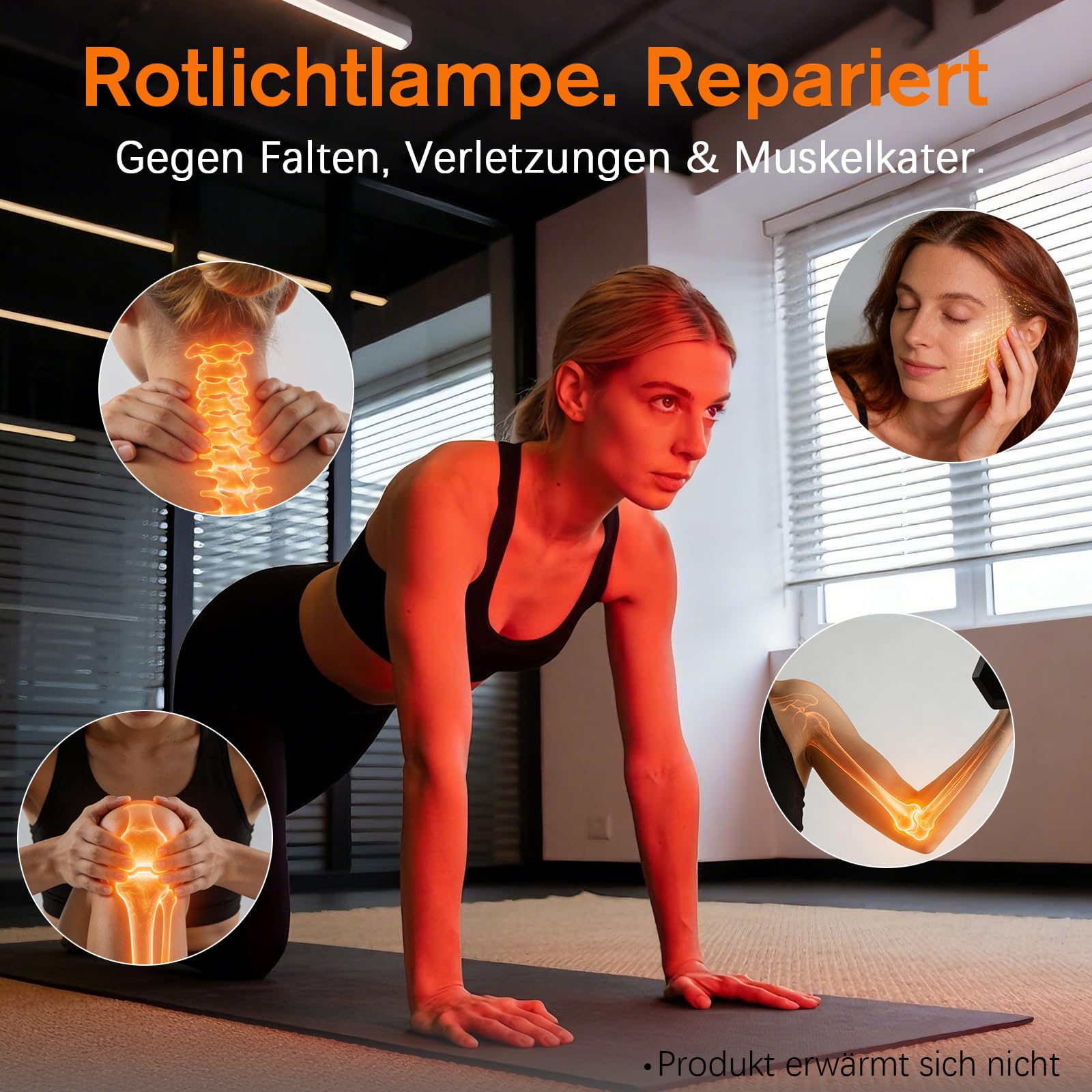 Rotlichtlampe mit Ständer für Ganzkörper & Gesicht,(660nm，850nm）Infrarotlampe mit 120 LEDs,5 Helligkeiten Rotlicht Panel für Büro mit Schutzbrille und Fernbedienung,Timer