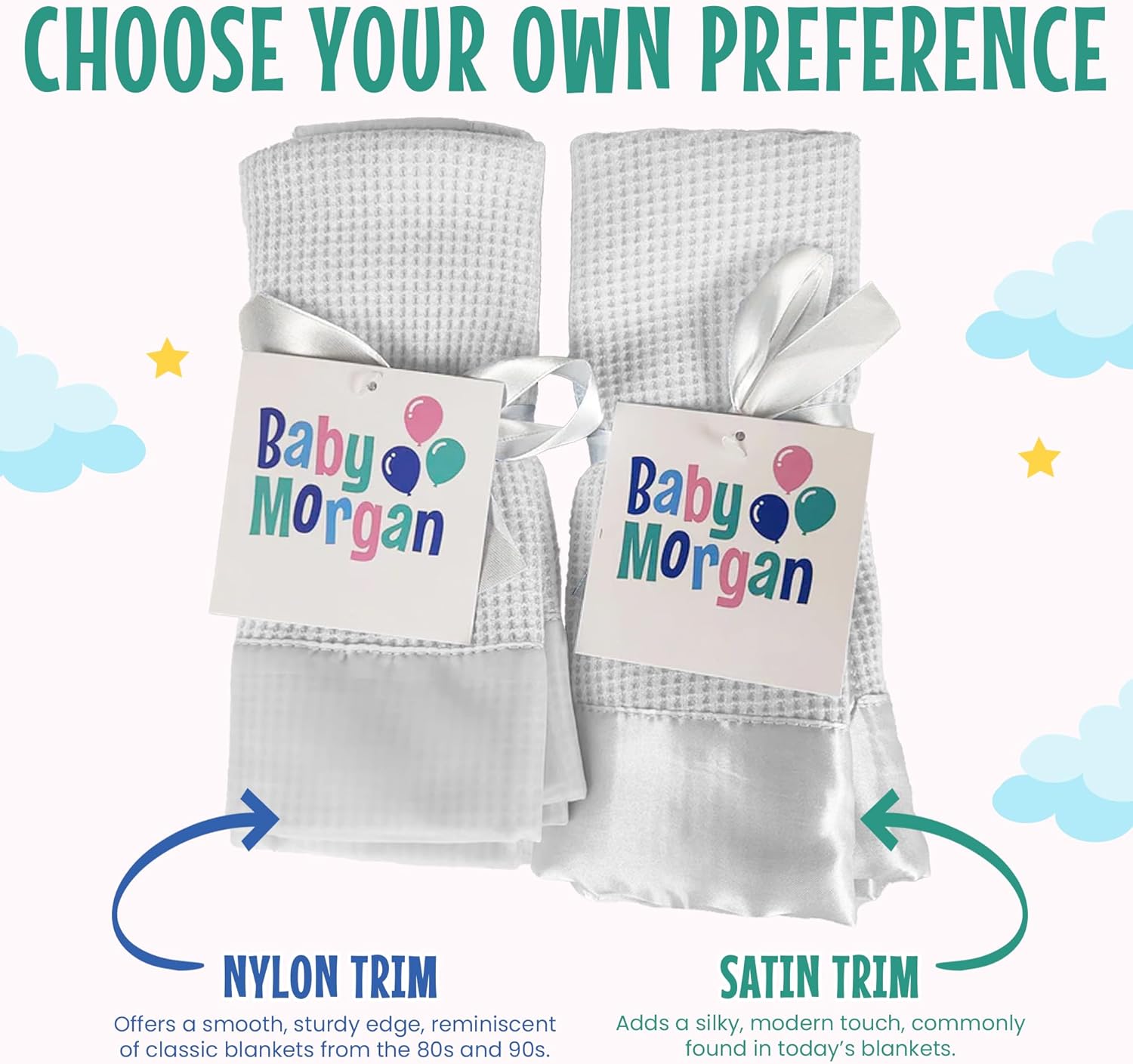 Adult Thermal Waffle Weave Throw Blanket - Waffle Blanket - Soft, Lightweight and Breathable Blankets - Textured Linen Bedding - Vintage Style Blankets - 50" x 60" (Satin Trim, White)