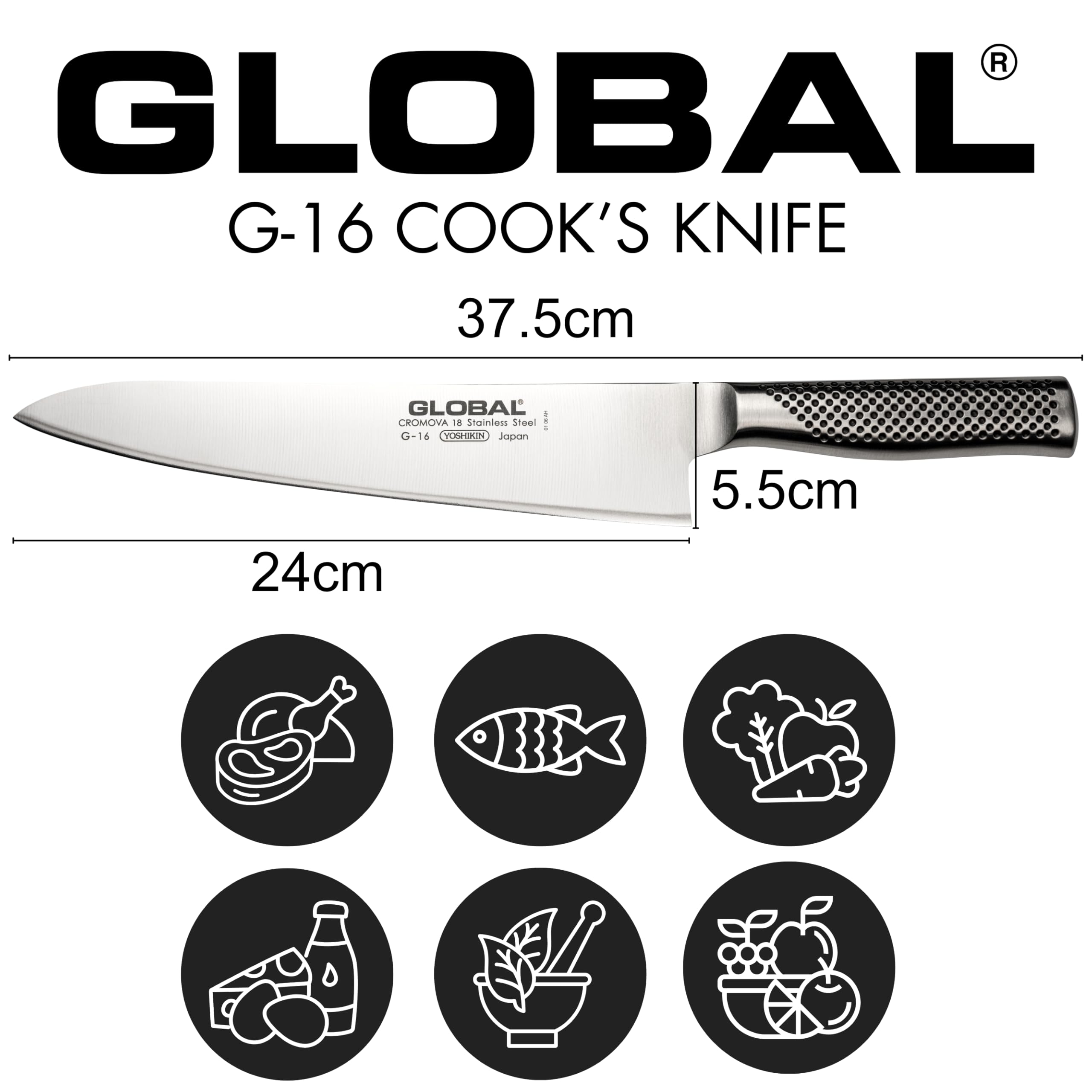 Global M263908 - Coltello da cucina G16
