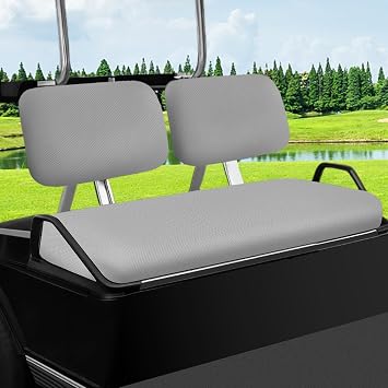 Golf Cart Seat Covers Set for Yamaha G22 G19 G16 G14 G11 G9 G8 G2, Club Car DS Pre-2000 OEM Ordinary Front Seats, Durable Breathable Seat Covers Washable Polyester Mesh Cloth Without Logo, Gray