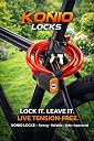 Konio Heavy Duty Cable Lock Anti-Theft Safety Lock with 2 Keys for Helmet, Cycle, Luggage & Bicycle (Pack-1)(Red). gallery image