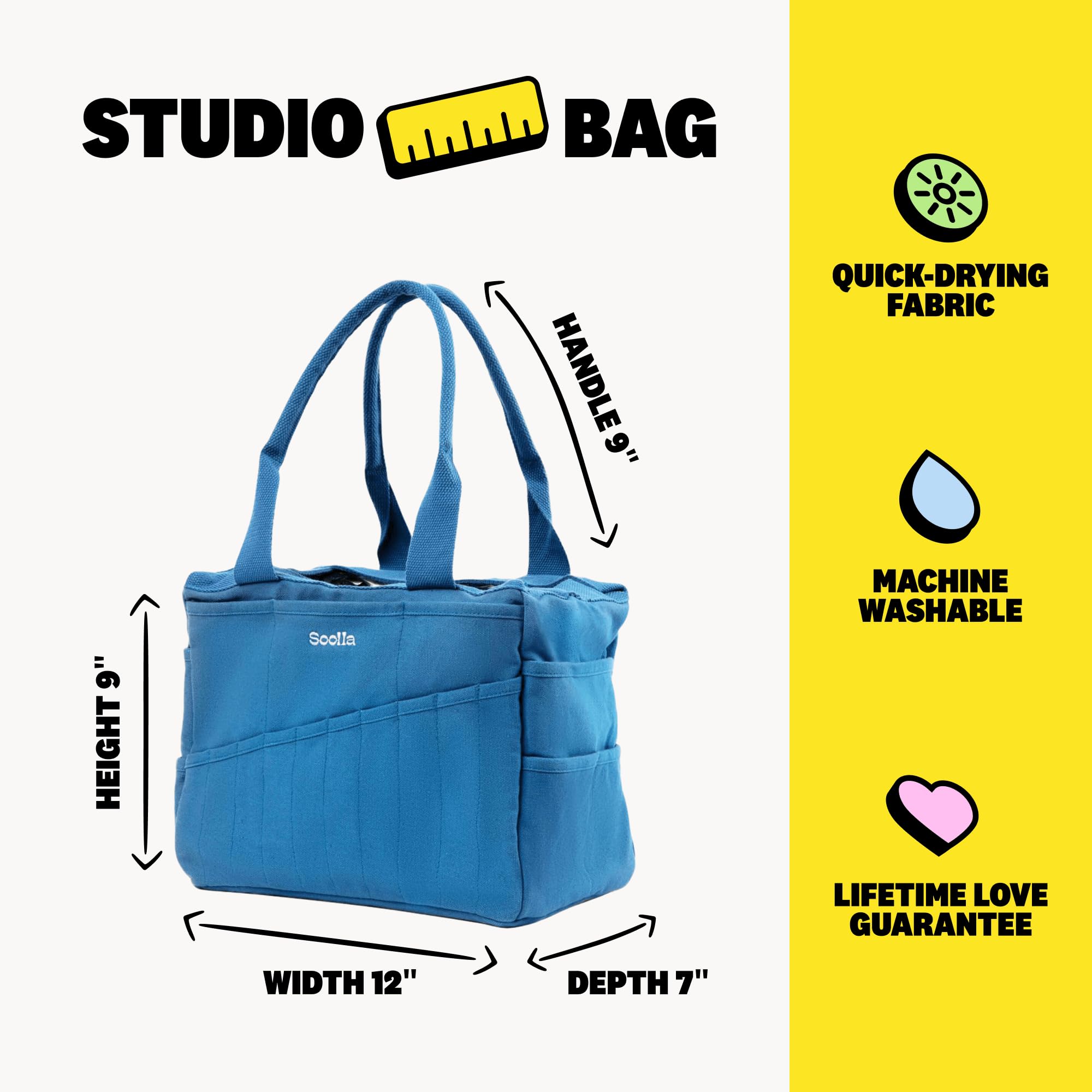 Soolla Borsa per attrezzi da studio artistica, per strumenti e forniture artistiche, in tela, regalo per artisti, oltre 1.500 pezzi venduti (Blueberry Bliss)