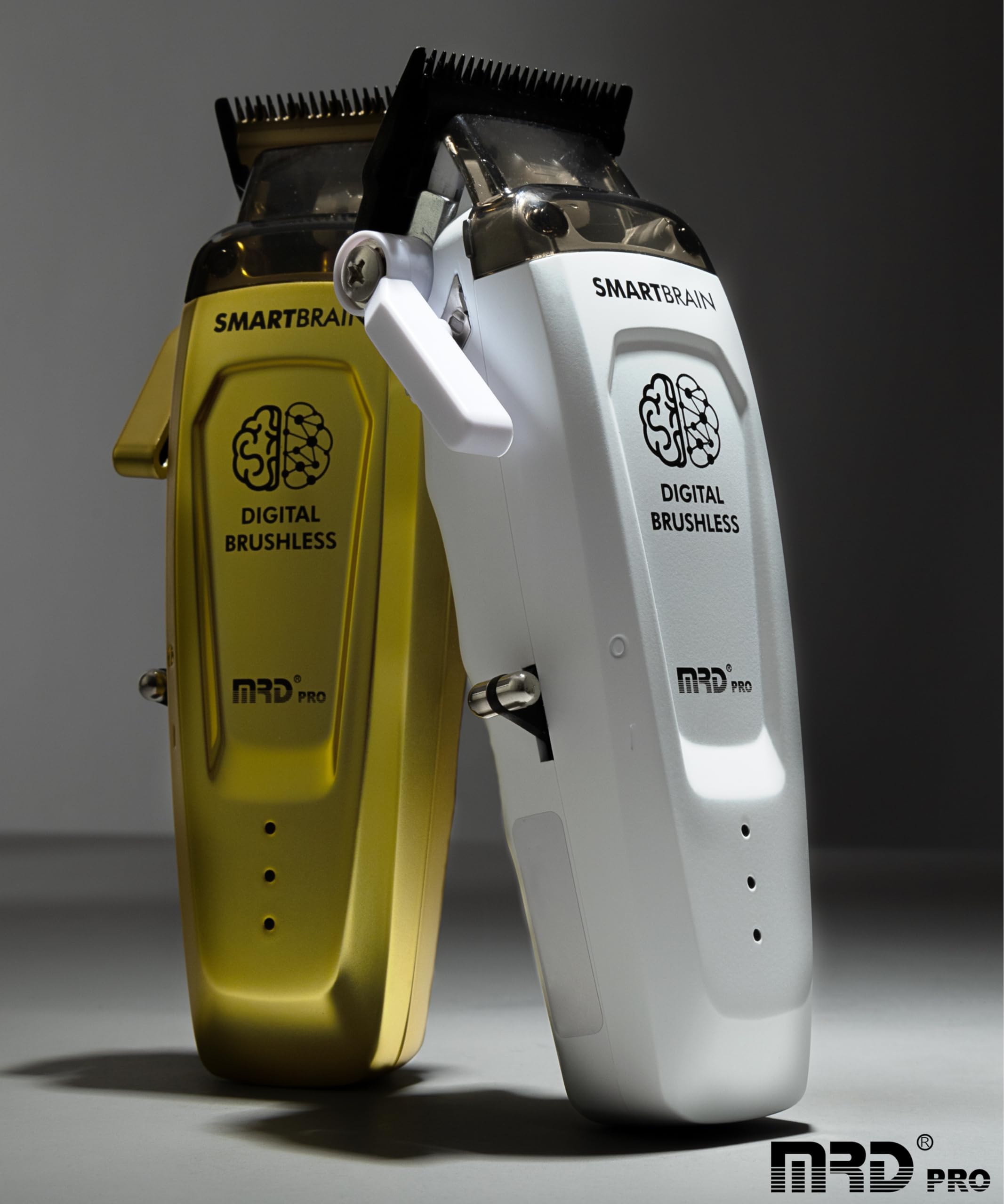 MRD Clipper PRO Smartbrain – Máquina de cortar pelo hombre profesional con motor Brushless, cuchilla DLC Faper y cuerpo metálico, cortapelos MRD pro recargable USB-C