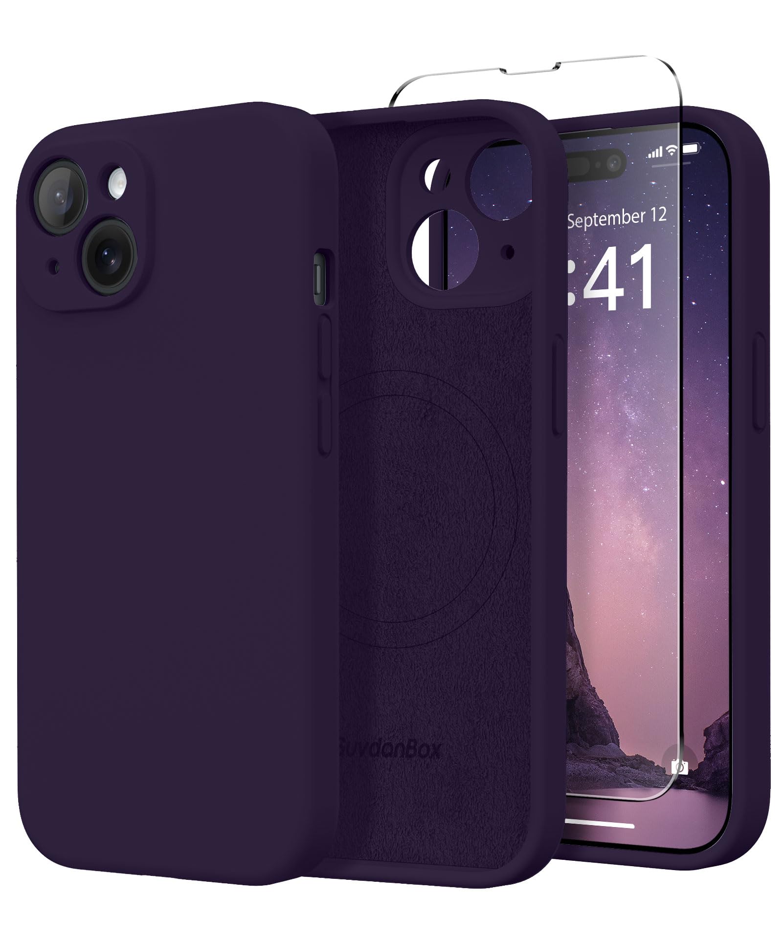 SuydanBox Magnetic for iPhone 15 Case, Compatible with MagSafe, [Screen Protector + Full Camera Protection], Silicone Shockproof Anti-Scratch