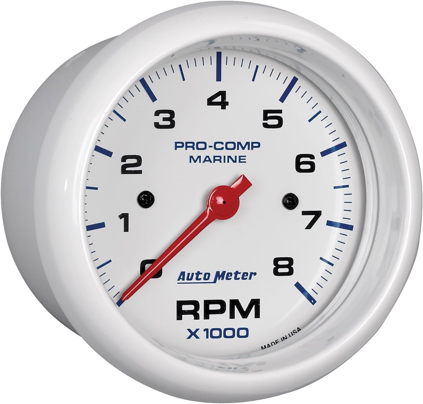 AUTO METER Gauge, Tachometer, 3 3/8", 8K RPM, Marine White (200779)