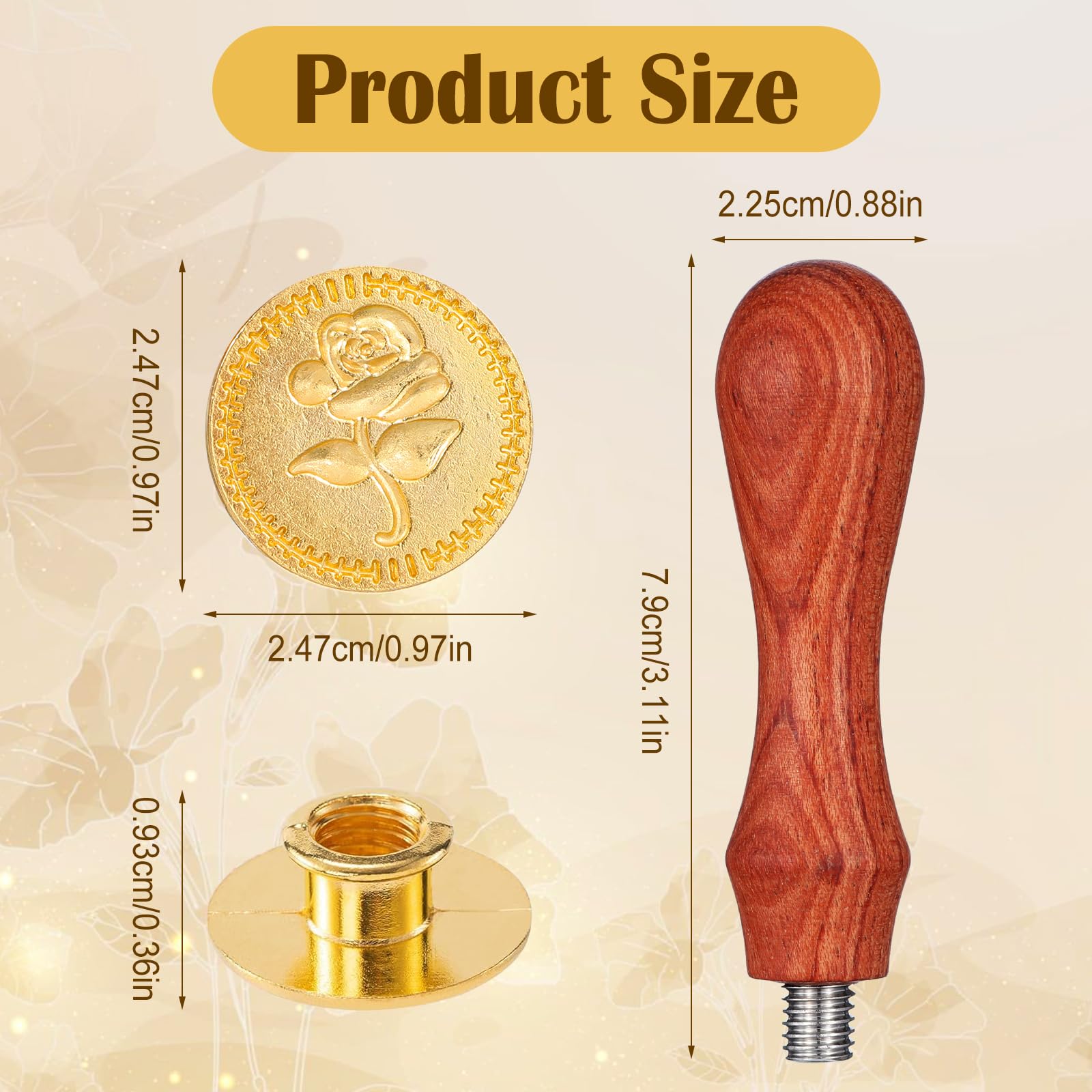 ElevateTech 9-teilig Wachssiegel-Stempel-Set, Siegelwachs-Stempel mit Holzgriff, Buchstaben-Wachssiegel-Aufkleber für Hochzeitseinladungen, Karten, Partys, Geburtstage, Umschläge, Dekorationsartikel