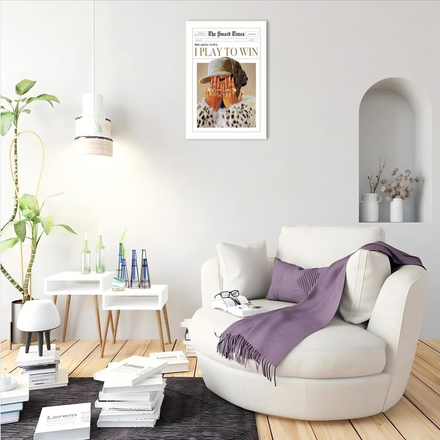 Black Girl Wall Art African American Black Woman Canvas Poster Inspirational Black Girl Wall Decor Picture Print for Bedroom Office Studio 16x24 Inch Framed