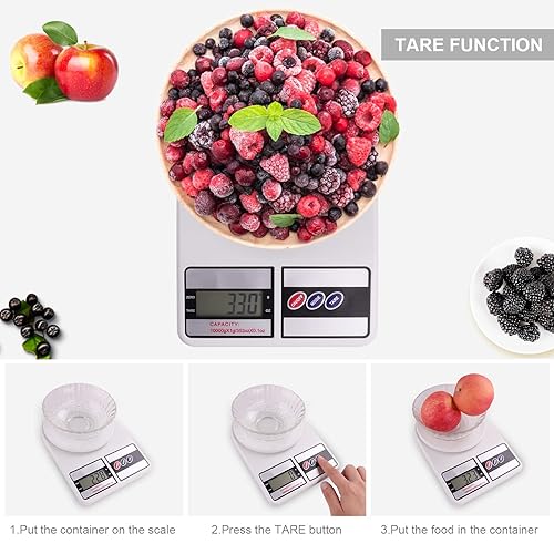 Miniatura 6 de Kinstecks Báscula digital de cocina de 22.0lbs, báscula de cocina electrónica portátil con función Tara para oficina en casa