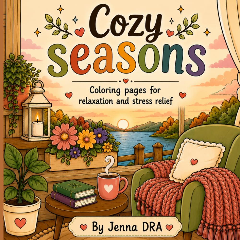 Cozy Seasons: Coloring Pages for Relaxation & Stress Relief
