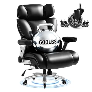 FLEXISPOT 600lbs Big and Tall Office Chair for Heavy People Heavy Duty Computer Desk Chair with Dynamic Lumbar