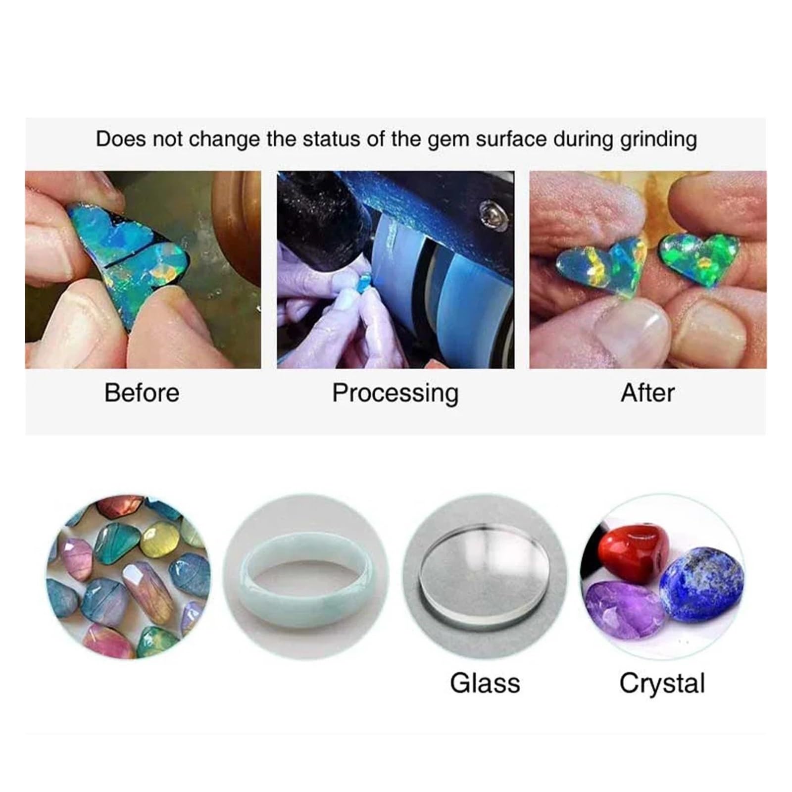 Meule Abrasive Souple en résine 6 Pouces for Polissage de Pierres précieuses en Diamant Roues abrasives Flexibles en résine diamantée