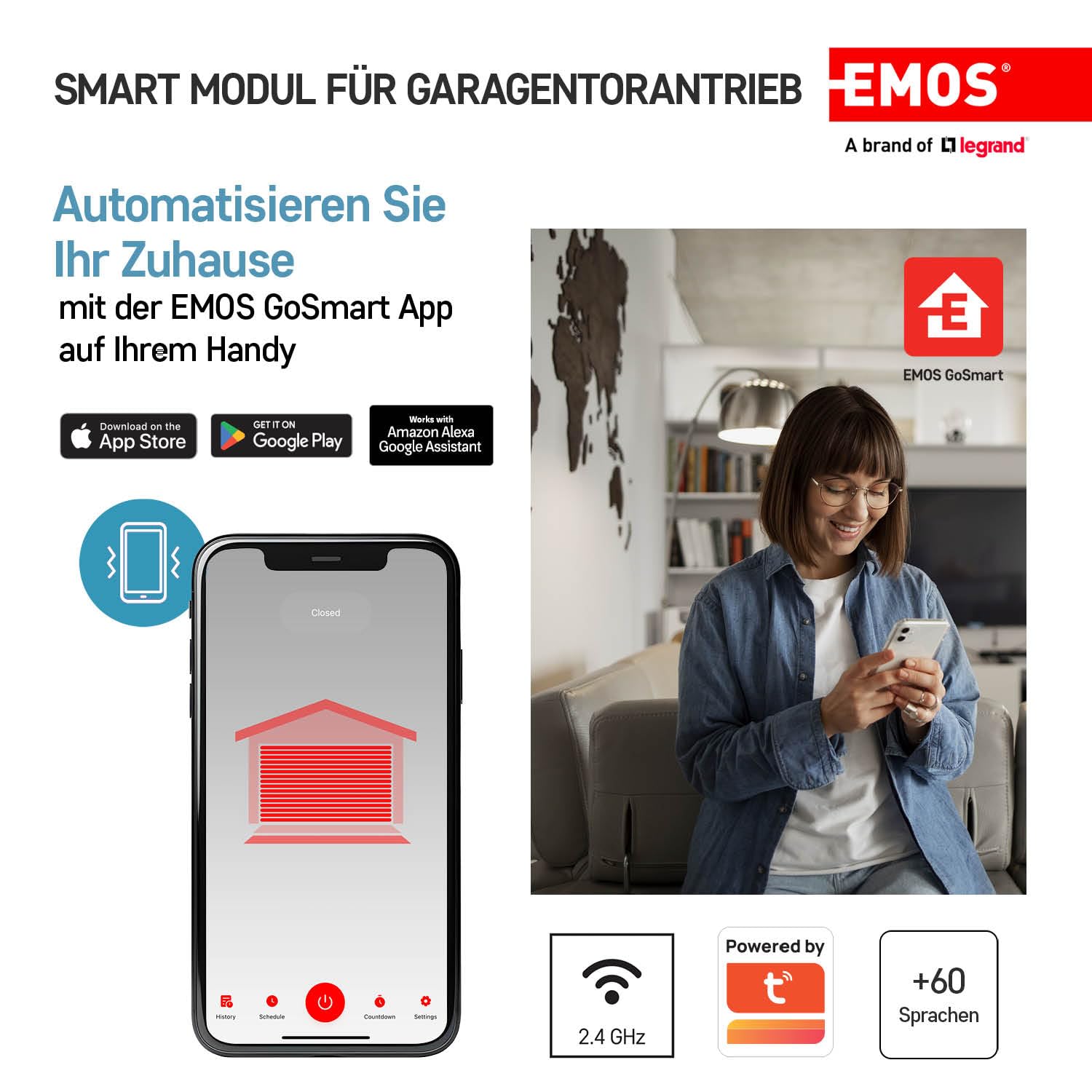 EMOS GoSmart app interface on smartphone