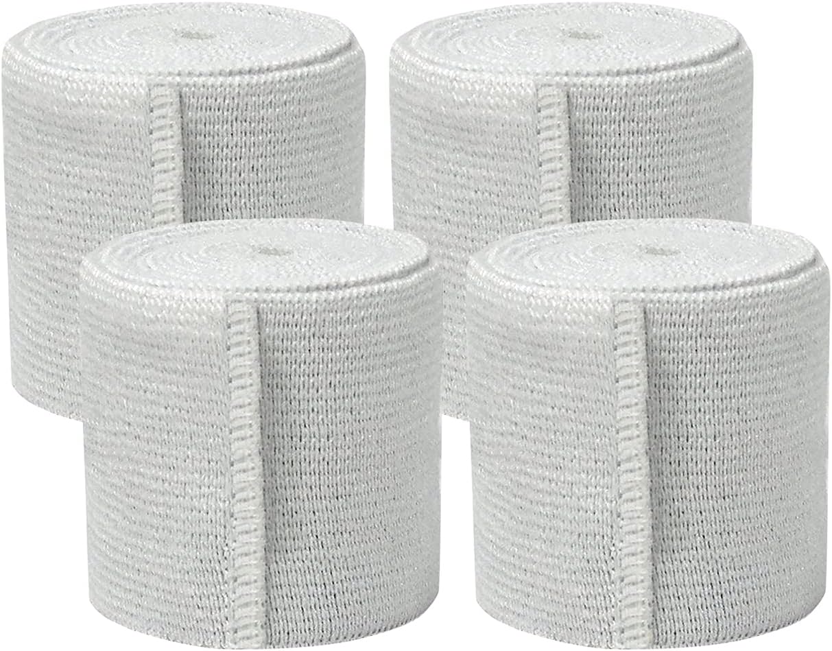 Comfort Elastic Bandage Wrap (6" 6 Pack) – Single Hook & Loop Closure – NexSkin Premium Cotton, Latex-Free Compression Wrap – Soft, Hypoallergenic & Reusable Support for Waist, Legs, Elbow & Knee