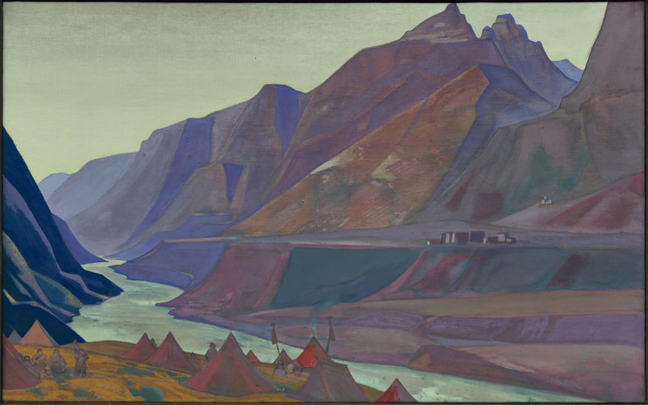 ARTXLXXBN Famous Print Painting Colorful Art Print Koksar Camp by Nicholas Roerich Canvas Art Decorations for Home Decor 60x90cm