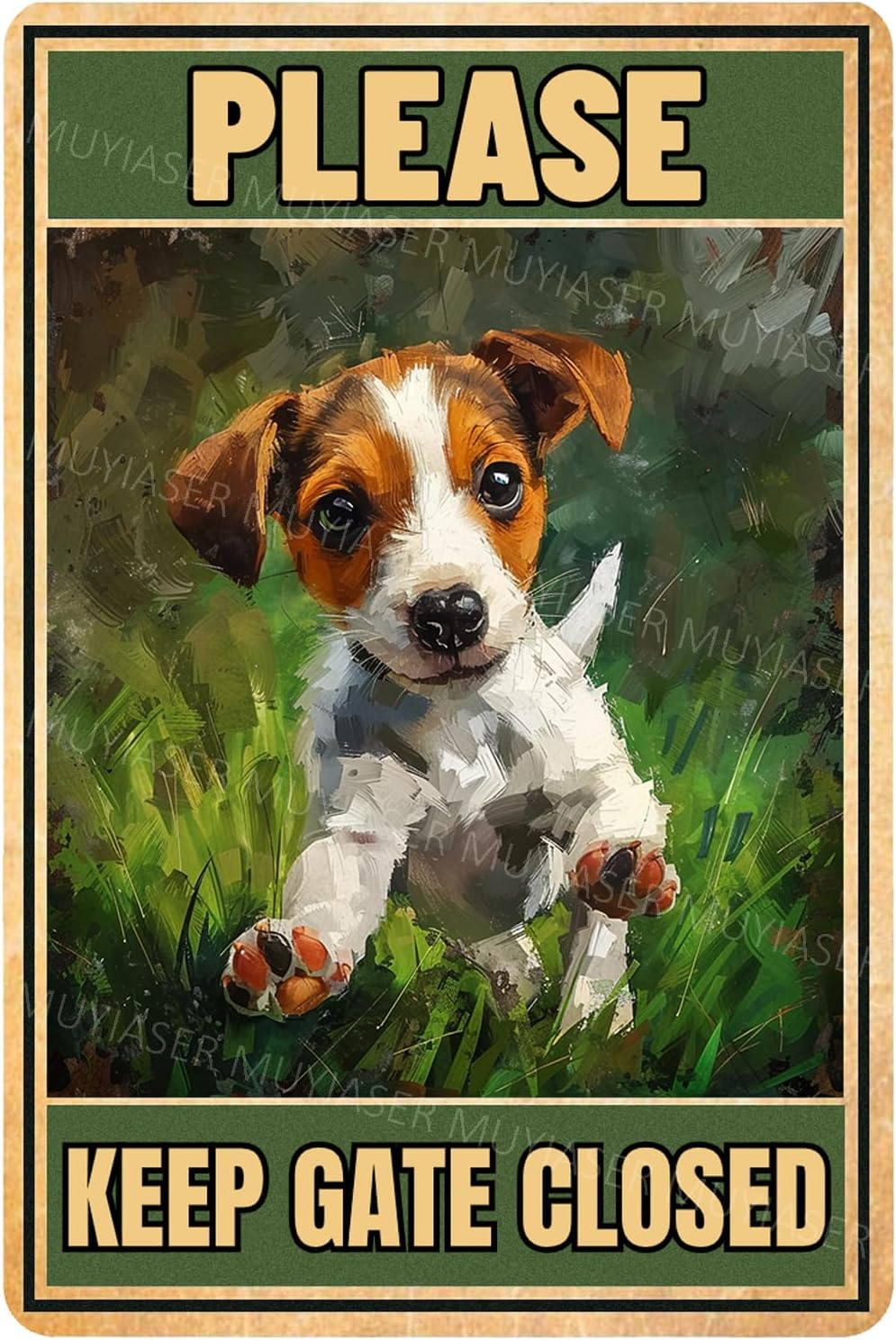 Metal Tin Sign Jack Russell Please Keep Gate Closed Vintage Metal Signs Retro Aluminum Tin Sign for Gate Garden Door Home Bar Cafe Decor 8x12 Inch