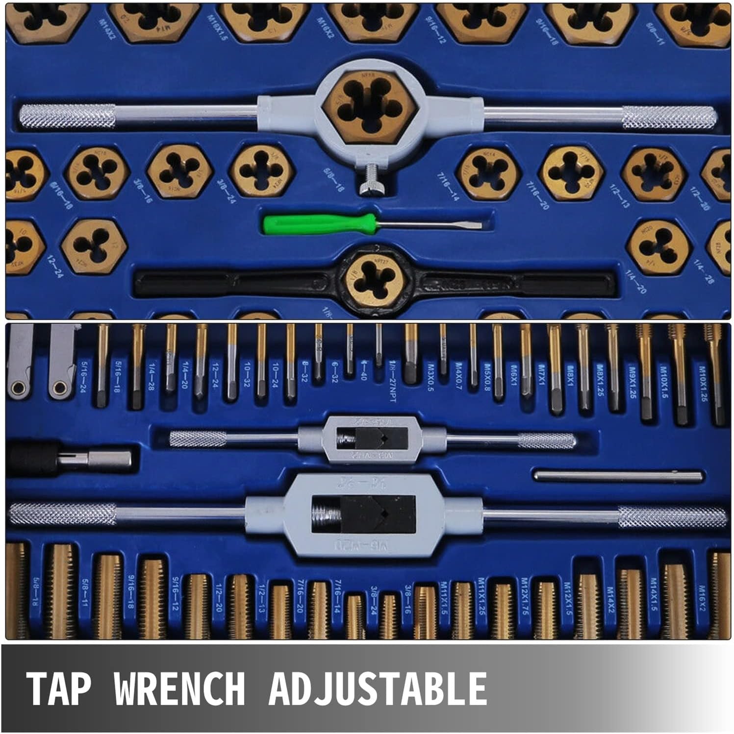 86pc Tap And Die Combination Set Tungsten Steel Titanium Sae And Metric Tools with High Efficiency