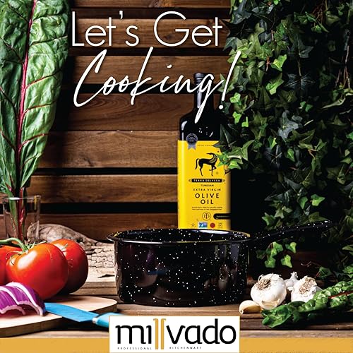 Miniatura 3 de Cacerola de granito de 2 cuartos de galón, ollas naturalmente antiadherentes, utensilios de cocina esmaltados moteados, sartén pequeña para cocinar