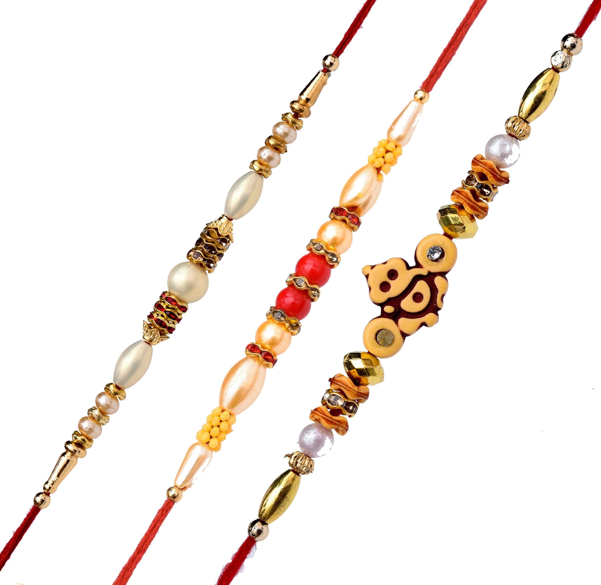 Designer Dora Rakhi For Bhiya & Bhabhi( Set of Three Different Dora Rakhi)