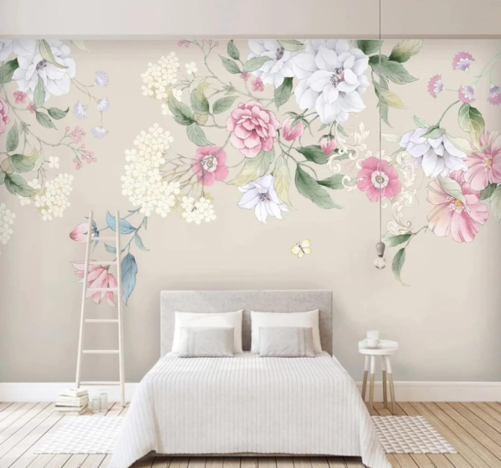 Xlming 430Cm×300Cm(B×H) Fresh Beautiful Minimalist Rustic Floral 3D Wallpaper Luxury Home Dining Decor Paste Sofa Living Room The Wall For Bedroom Mural-430Cm×300Cm