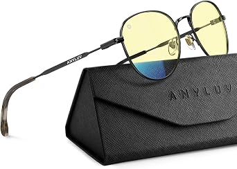 ANYLUV Blue Light Blocking Glasses Men Women, Round Lightwight Blue Light Glasses Computer Screen for Eye Protection