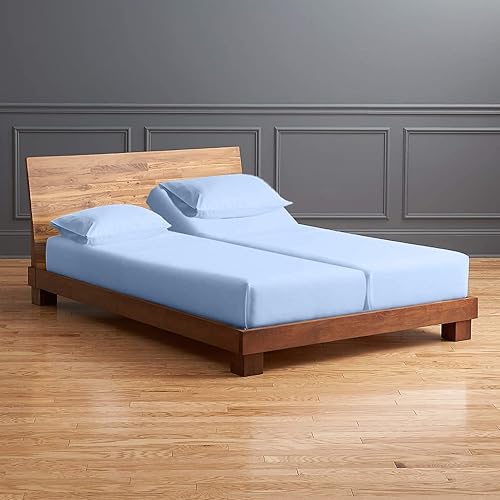 Vista 29 de Juego de sábanas divididas tamaño Queen ajustable, bolsillo extra profundo de 28 pulgadas, 800 hilos, 100% algodón egipcio