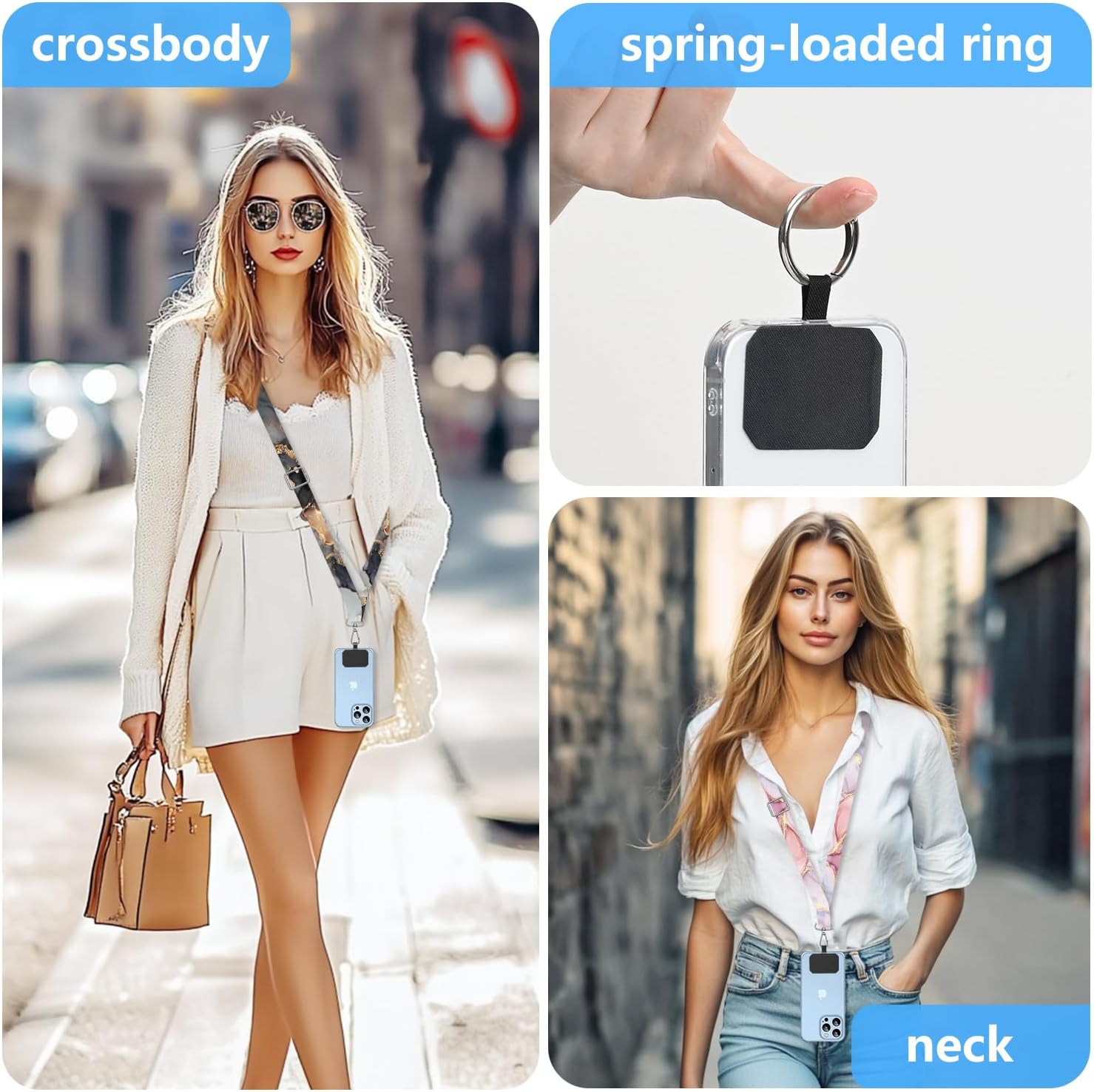 2 Pack Phone Lanyard Cell Phone Lanyard Crossbody Adjustable Phone Strap for Use Around the Neck Cell Phone Lanyard image 3