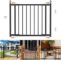 Vista 1 de Puerta de valla de cubierta resistente, no requiere corte, ajustable mejorada de 37.4 a 49.2 pulgadas de ancho x 37 pulgadas de alto, puerta