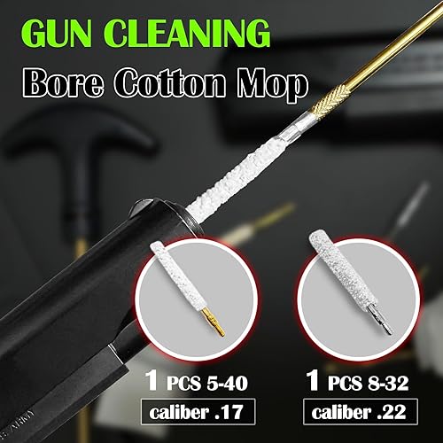 Miniatura 6 de Kits de limpieza de pistola calibre 177 de 22 para pellets de 0.22 pistolas de airsoft, pistola de 4.50.217 in, varilla de limpieza de rifle,