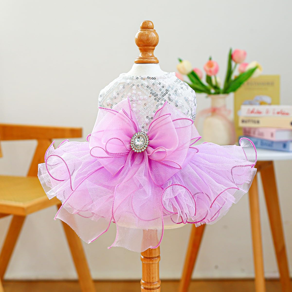 BT Bear Dog Dress, Puppy Wedding Princess Skirt - Image 2