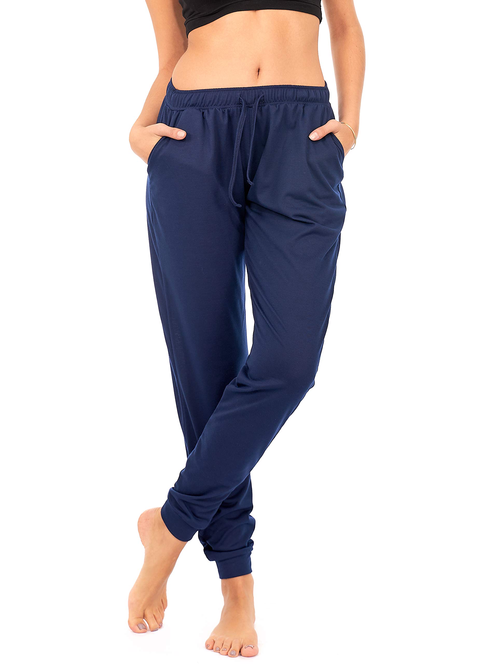 DEAR SPARKLE Jogger with Pockets for Women Drawstring Lightweight Sweats Yoga Lounge Pants + Plus Size (P7)