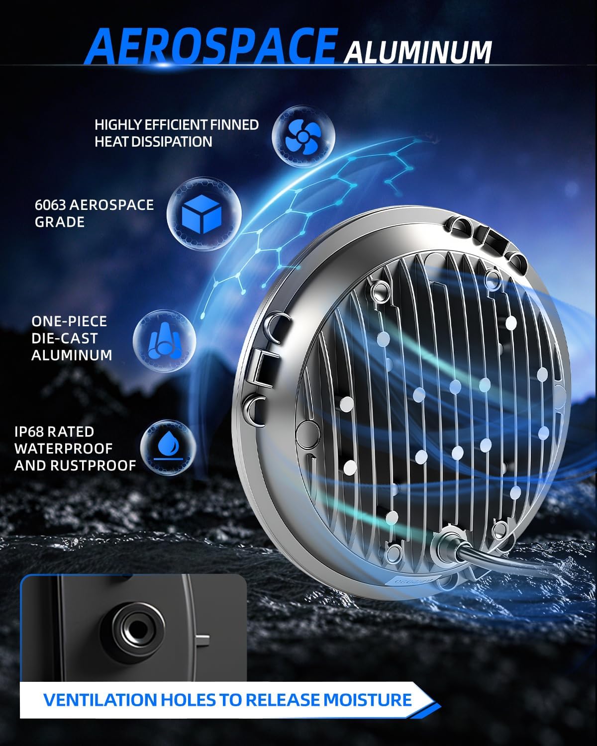 7 Inch Led Headlight Round H6024 Led Headlight DOT Approved Hi/Lo Beam DRL Black Headlights with 400% Brighter 12 HD Projectors Lens for Wrangler JK JKU TJ LJ CJ