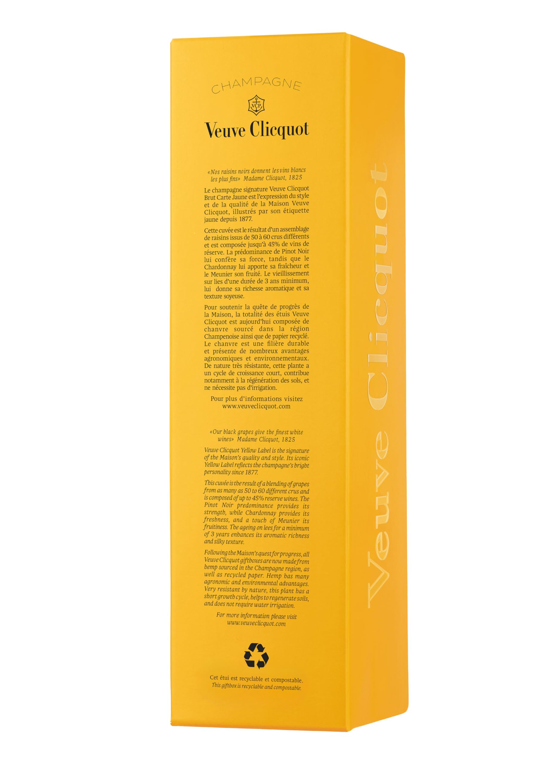 Veuve Clicquot Brut Carte Jaune Champagne 12,5% 75cl sous étui, La Cuvée Emblématique de la Maison